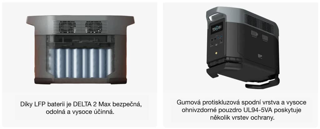 EcoFlow - DELTA 2 Max - bateriová stanice s pokročilou elektronickou tak i fyzickou ochranou